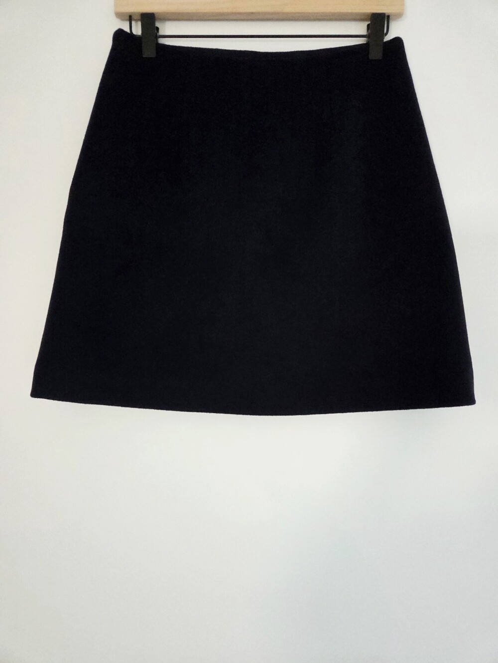 Theory Luxe New Divide Wool Cashmere A Line Mini Skirt Navy Womens Size 6 - Picture 3 of 11